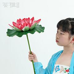荷带杆仿真假荷叶跳花舞舞蹈荷塘表月色演出道具装饰假荷花04686