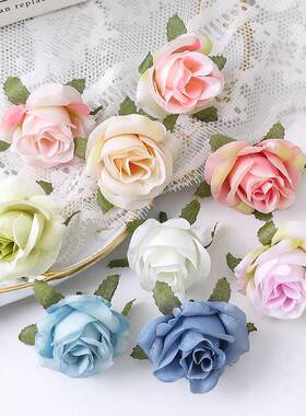 彷真小瑰花 绢花diy17538玫手工花头花饰环材庆料 家居装饰 婚婚