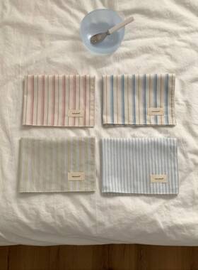 henceforth新款条纹餐巾餐垫韩系ins风餐布双层厨房盖布经典尺寸