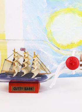 宪法号工艺品漂瓶中船黑帆珍流珠号加勒比03409盗海摆件装饰品儿
