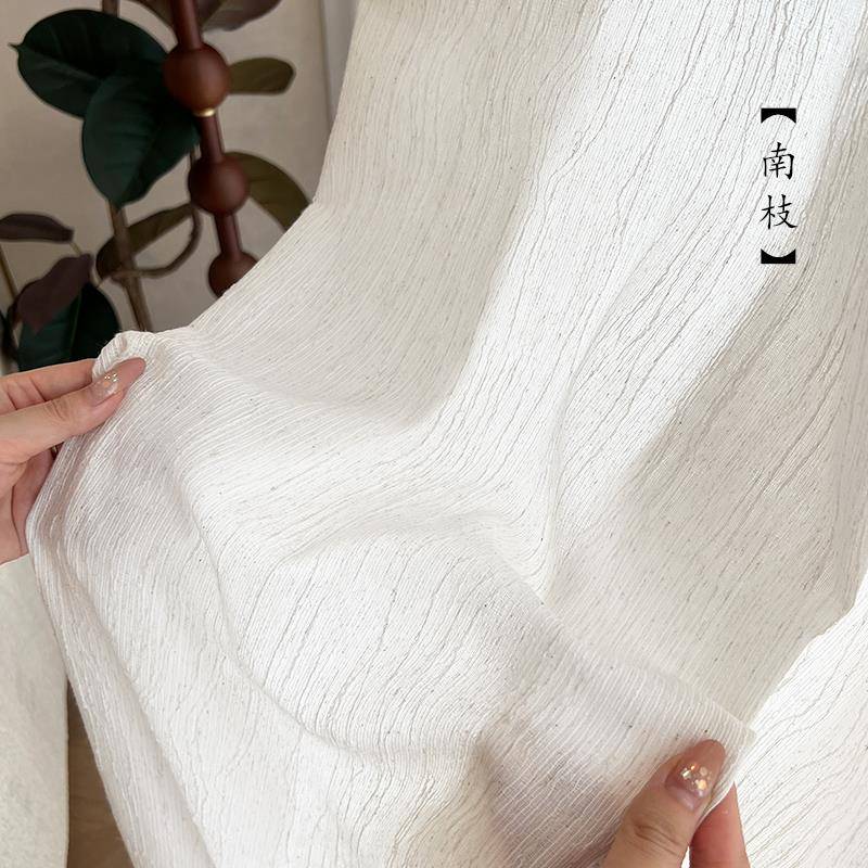 小红薯热销南枝棉麻窗纱米白米黄色原木风中古客厅茶室飘窗阳台纱