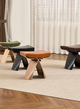 法式中古实木蝴蝶凳创意休闲椅换鞋凳设计师Butterfiy Stool矮凳