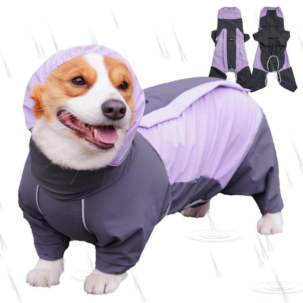 新款小狗狗雨衣中型犬柯基雨衣四脚全包防水宠物雨衣包肚易穿雨披