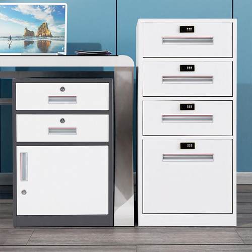 柜子收纳柜铁皮文件柜矮柜小型铁艺收纳密码带锁办公资料柜文件柜