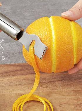 SOING不锈钢柠檬刨丝器橙子刨皮刀多用果皮刮条器便携擦丝果蔬刨