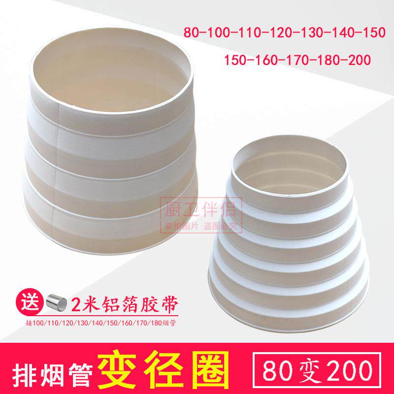 抽油烟机变径排烟管接口 公共烟道止逆阀通风口排气管大小变径圈