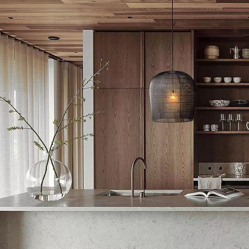 侘寂禅意吊灯氛围餐厅灯书房茶室日式创意艺术灯韩式藤艺床头吊灯