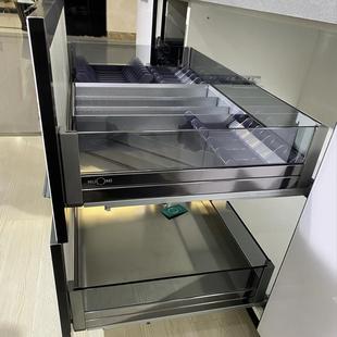 厨房碗篮置物架调味篮抽屉阻尼拉篮橱柜收纳抽屉 诺米紫水晶拉篮