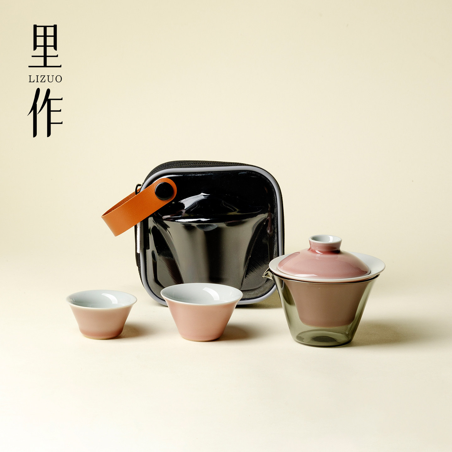 里作 浅豆红旅行茶具手工户外便携式车载盖碗茶杯快客杯陶瓷茶具,餐饮具,旅行茶具,淘宝优惠券,粉丝福利购,淘宝优惠卷