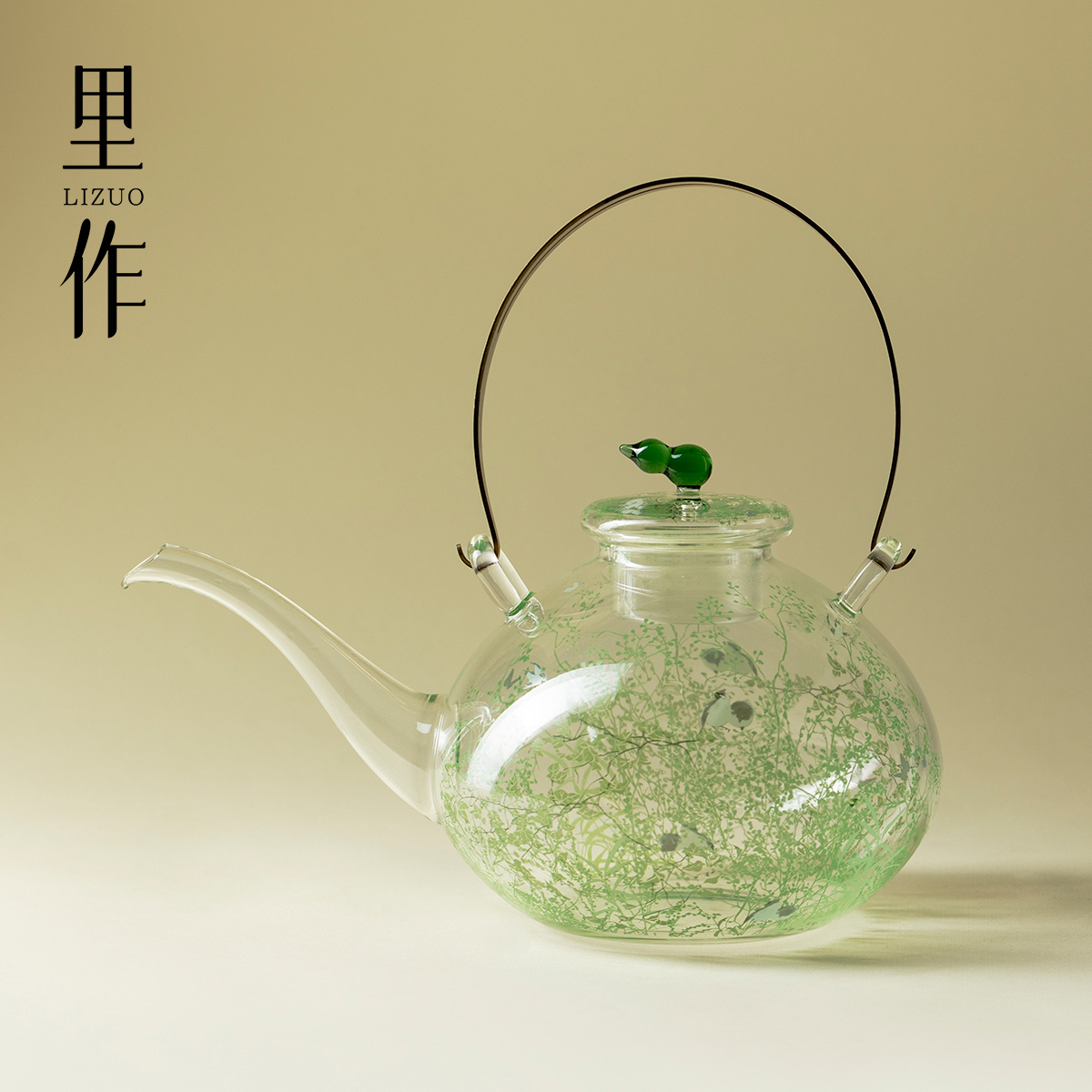 里作蔓栖玻璃提梁壶高硼硅耐高温烧水壶大容量煮茶壶电陶炉专用