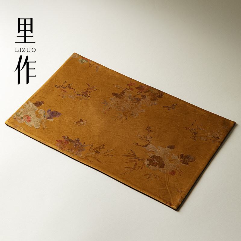 里作香云纱真丝提花茶席高档新中式禅意干泡国风高档手工桌旗桌垫