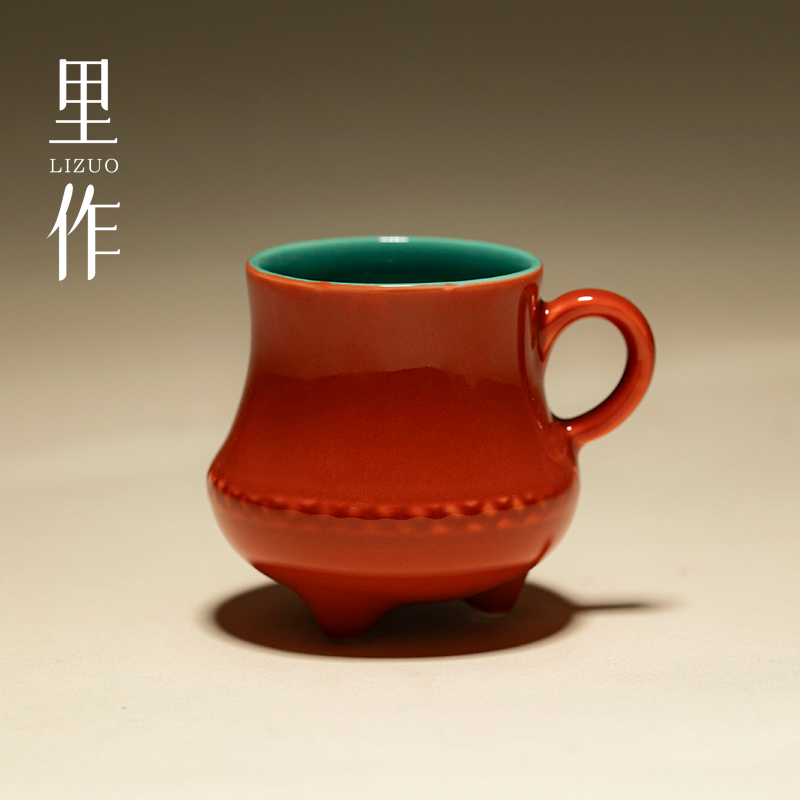 里作三足原矿单色釉品茗杯