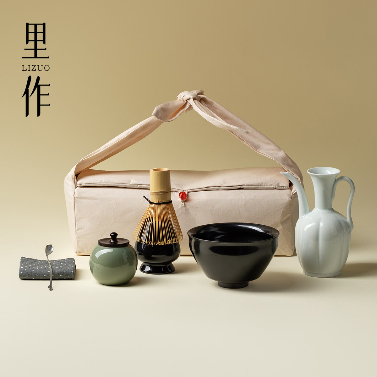 里作宋代点茶茶具套装仿宋抹茶斗茶茶筅点茶粉组合全套旅行收纳包