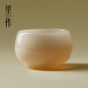 里作冰种玉瓷茶杯禅定杯高端中国白压手杯功夫茶具主人杯品茗单杯