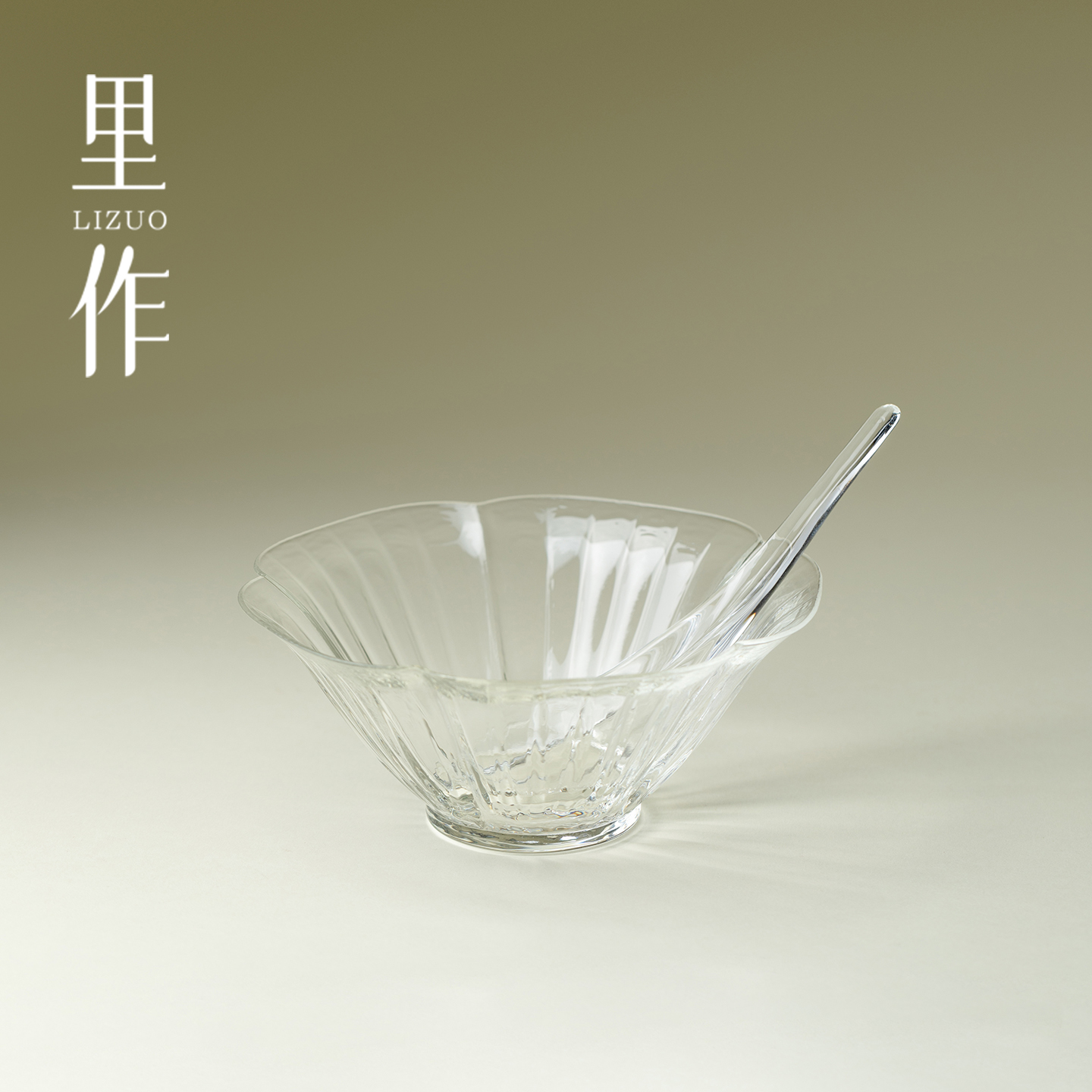 里作新中式玻璃绿茶碗高硼硅耐热茶具审评碗日式莲花泡茶碗抹茶碗