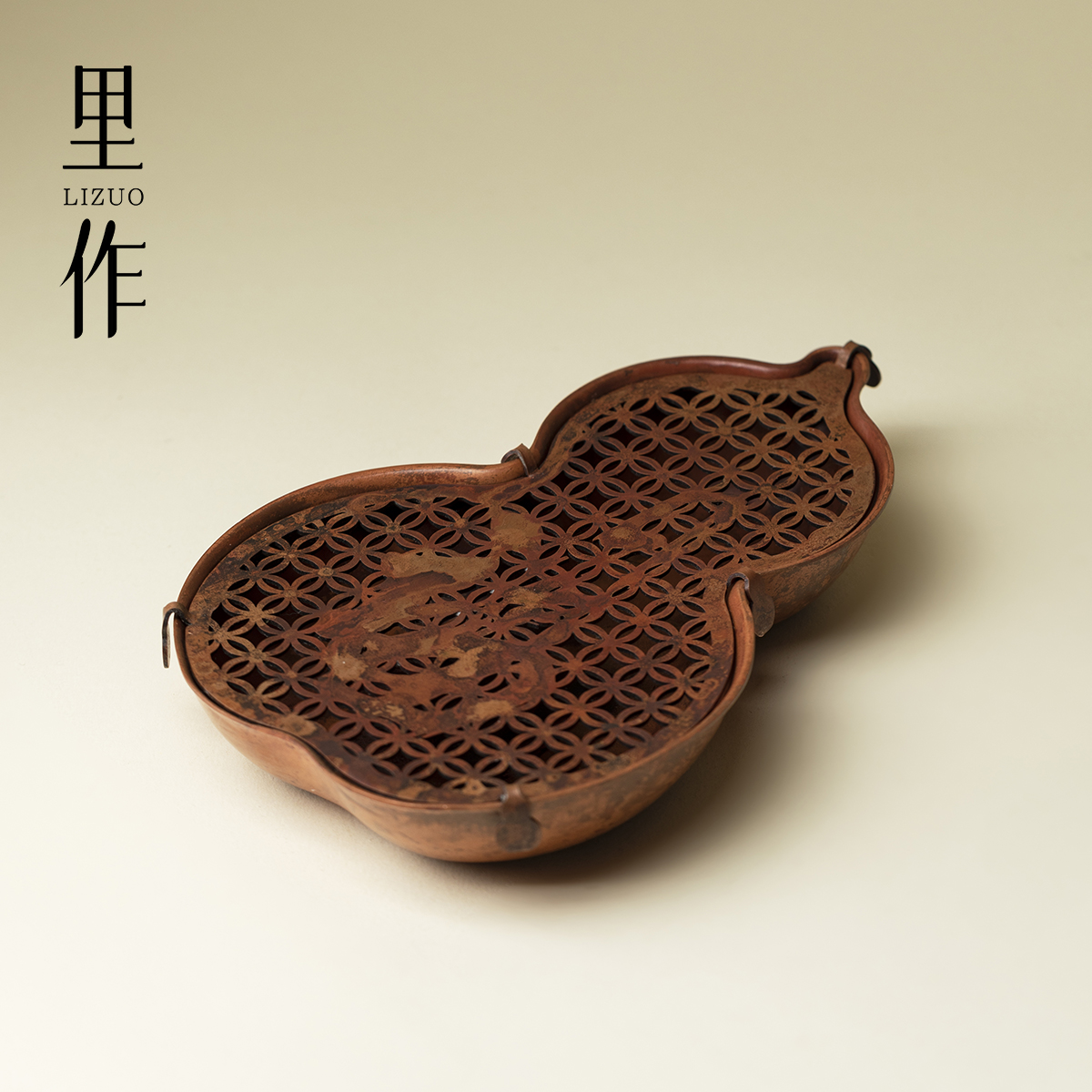 里作手工铜制葫芦干泡壶承