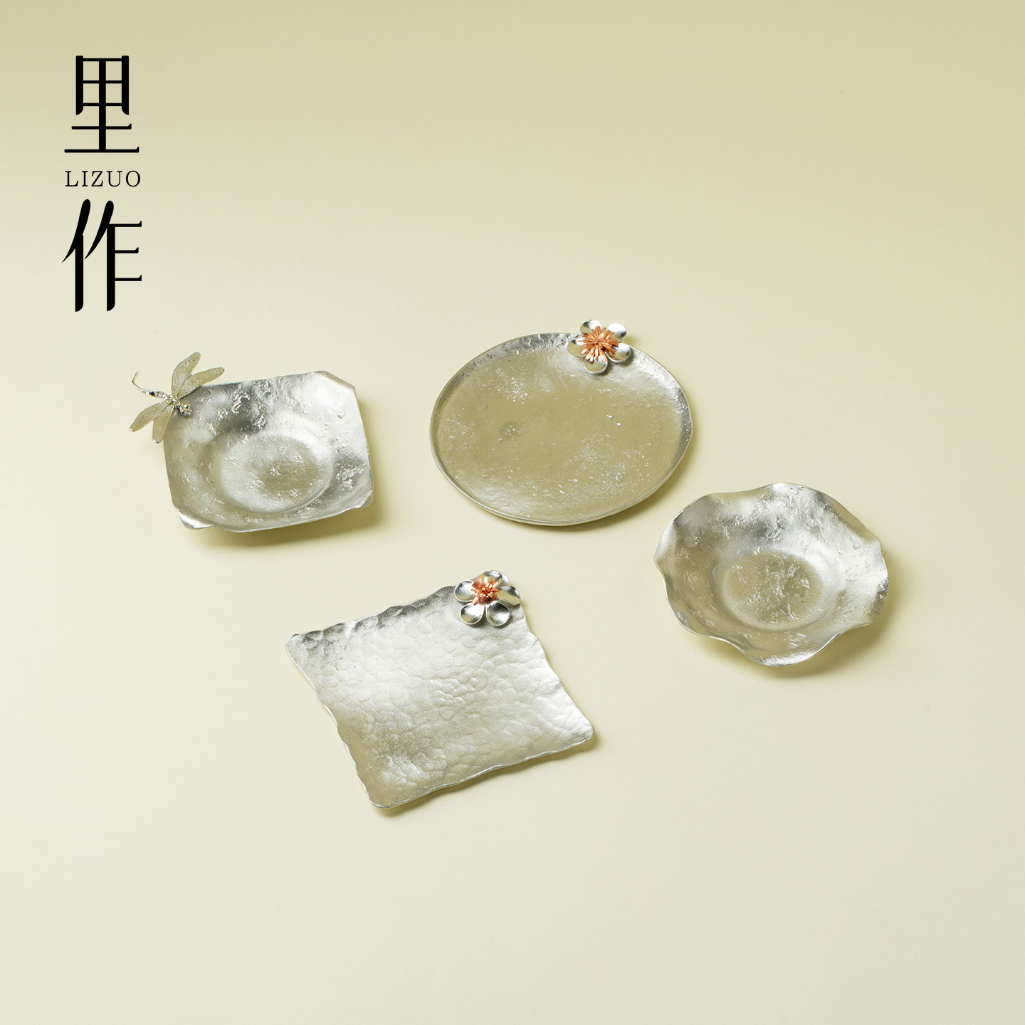 里作轻奢锡制杯垫手工隔热垫家用功夫茶具茶杯主人杯个人杯托茶垫