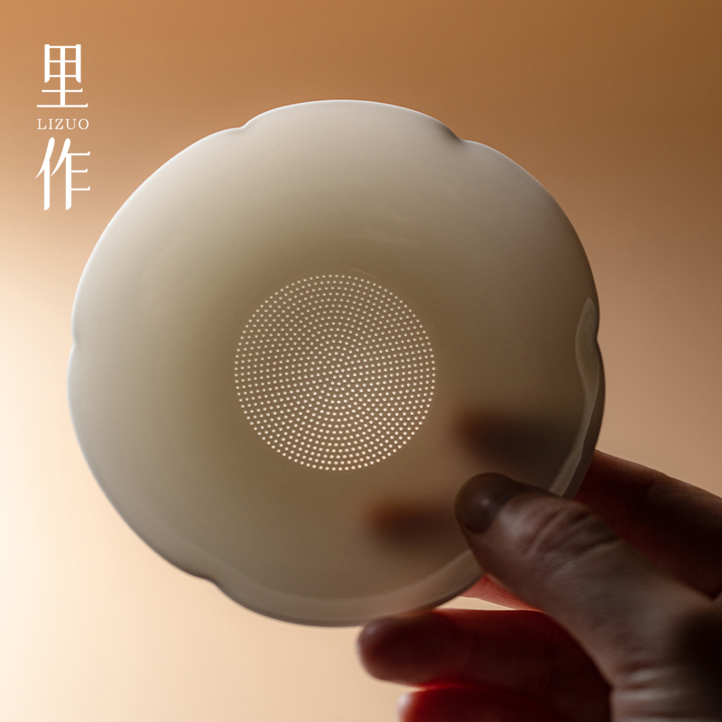里作德化高端羊脂玉瓷茶漏