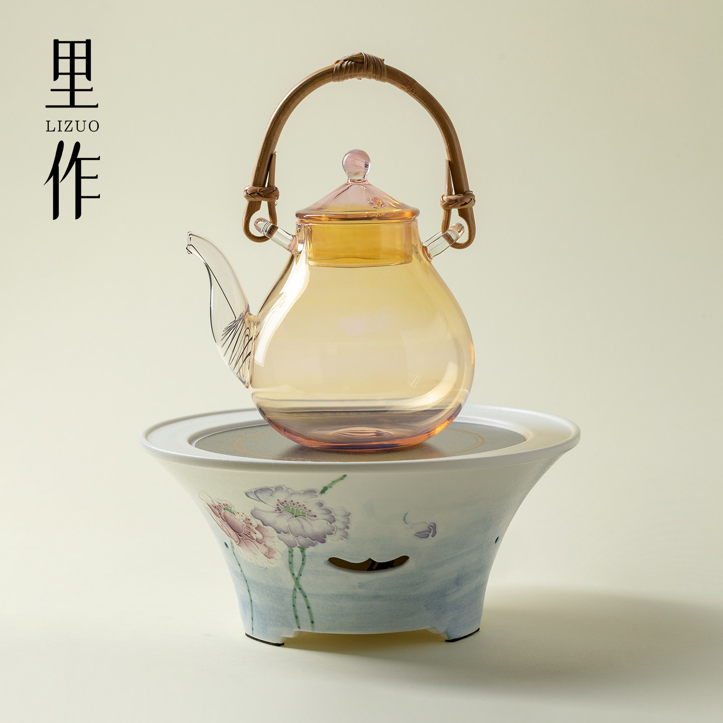 里作手绘虞美人电陶炉2025新款玻璃煮茶壶套装家用烧水壶泡茶专用,餐饮具,煮茶炉,淘宝优惠券,粉丝福利购,淘宝优惠卷