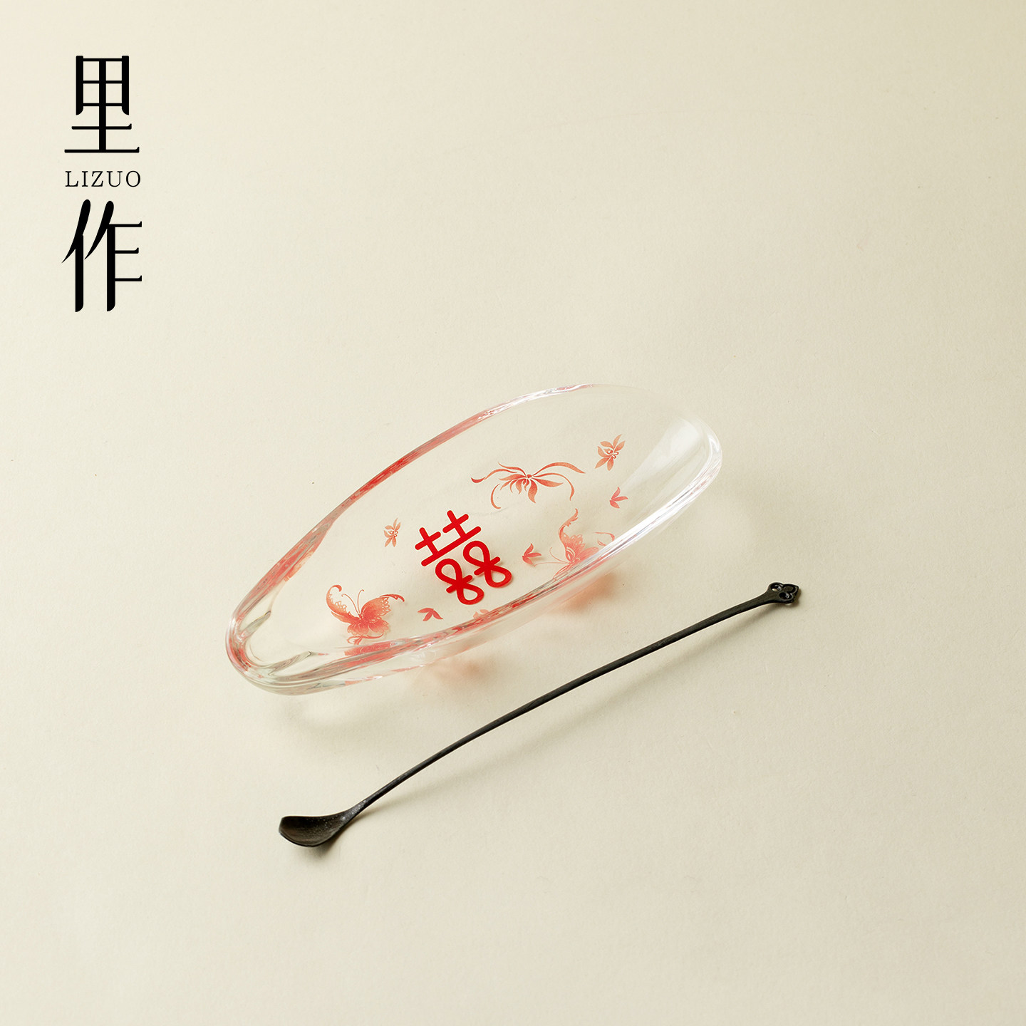 里作 婚庆结婚投茶器蝶双喜玻璃茶则茶拨两件套功夫茶具茶道配件,餐饮具,茶道/零配,淘宝优惠券,粉丝福利购,淘宝优惠卷