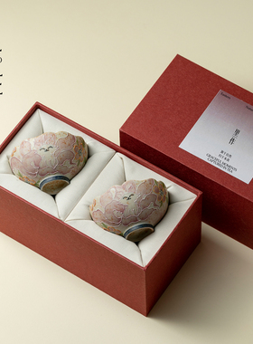 里作火石红纯手绘九尾仙狐泡茶杯主人杯高颜值品茗杯中式陶瓷茶具