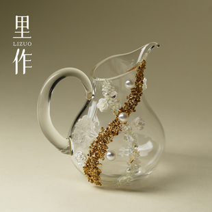 高颜值纯手工公道杯高硼硅耐热玻璃分茶器高端茶道配件茶海 里作