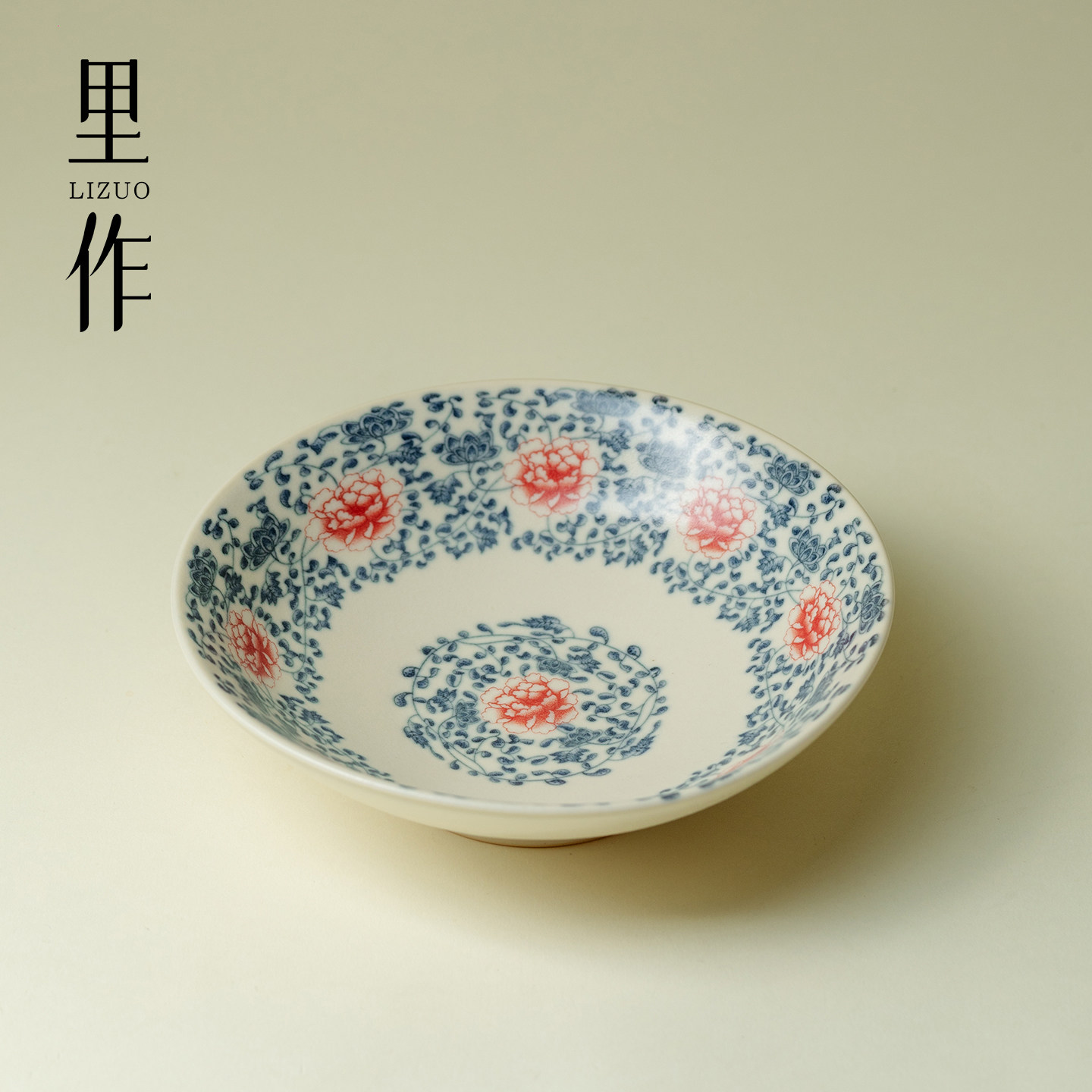 里作苏打釉开片青花缠枝莲壶承景德镇文人器干泡盘复古茶壶茶托盘