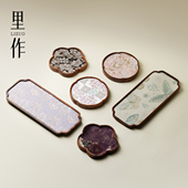 里作胡桃木干泡盘家用中式 茶席小型实木茶盘茶具茶托盘壶承干泡台