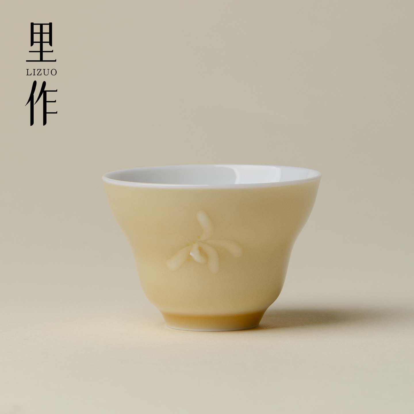 里作中式复古陶瓷茶杯纯手工葫芦杯秋杏兰花主人杯简约品茗杯单杯