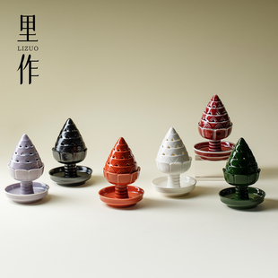 新中式 里作 博山炉家用室内熏香炉高颜值香道炉茶道配件茶桌摆件