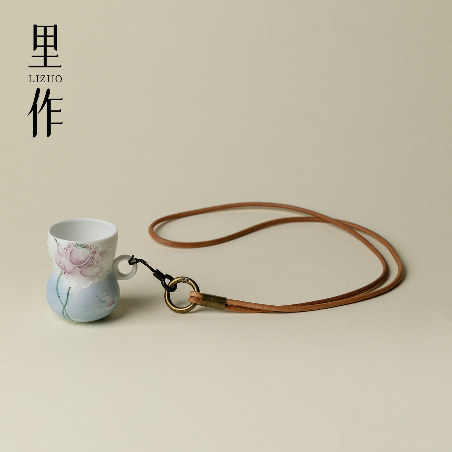 里作中式手绘虞美人茶杯创意高颜值福禄葫芦杯精致家用茶具主人杯