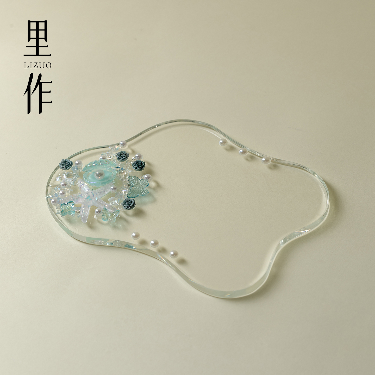 里作 高颜值diy手工玻璃壶承新中式茶盘小茶台小众高级干泡盘茶具