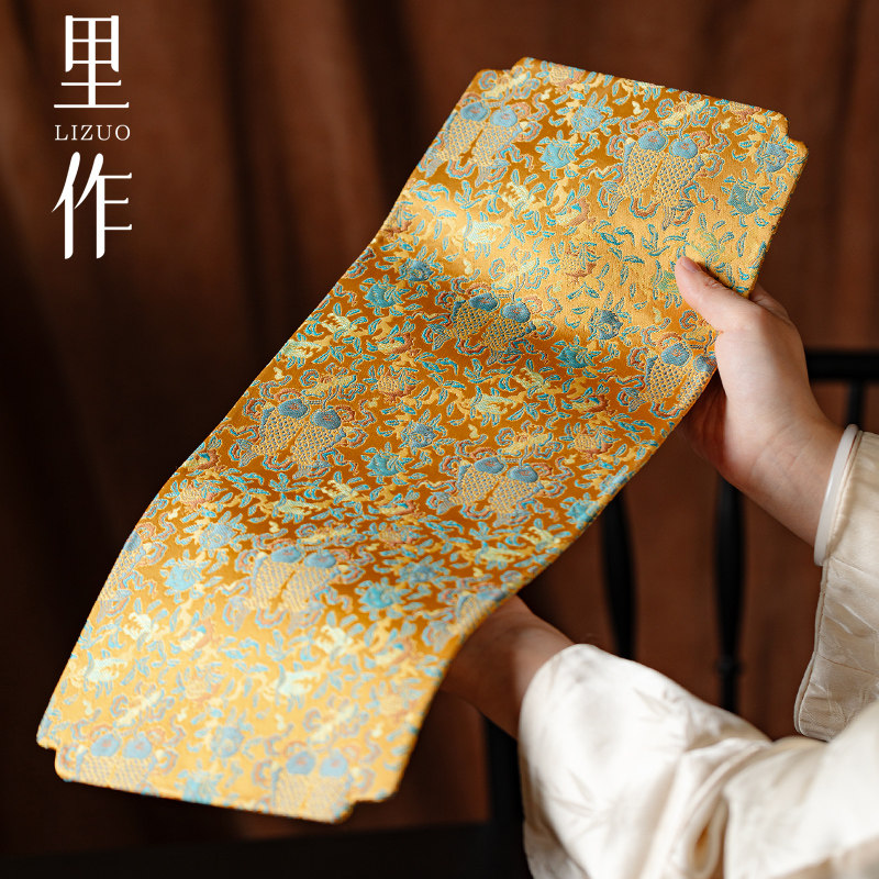 里作新中式禅意织锦缎干泡台茶席