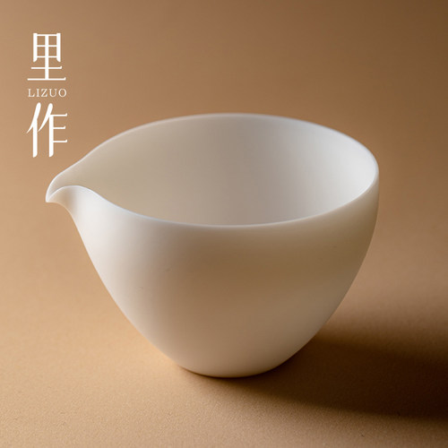里作 羊脂玉白瓷陶瓷公道杯薄胎分茶器匀杯茶海功夫茶具茶道配件