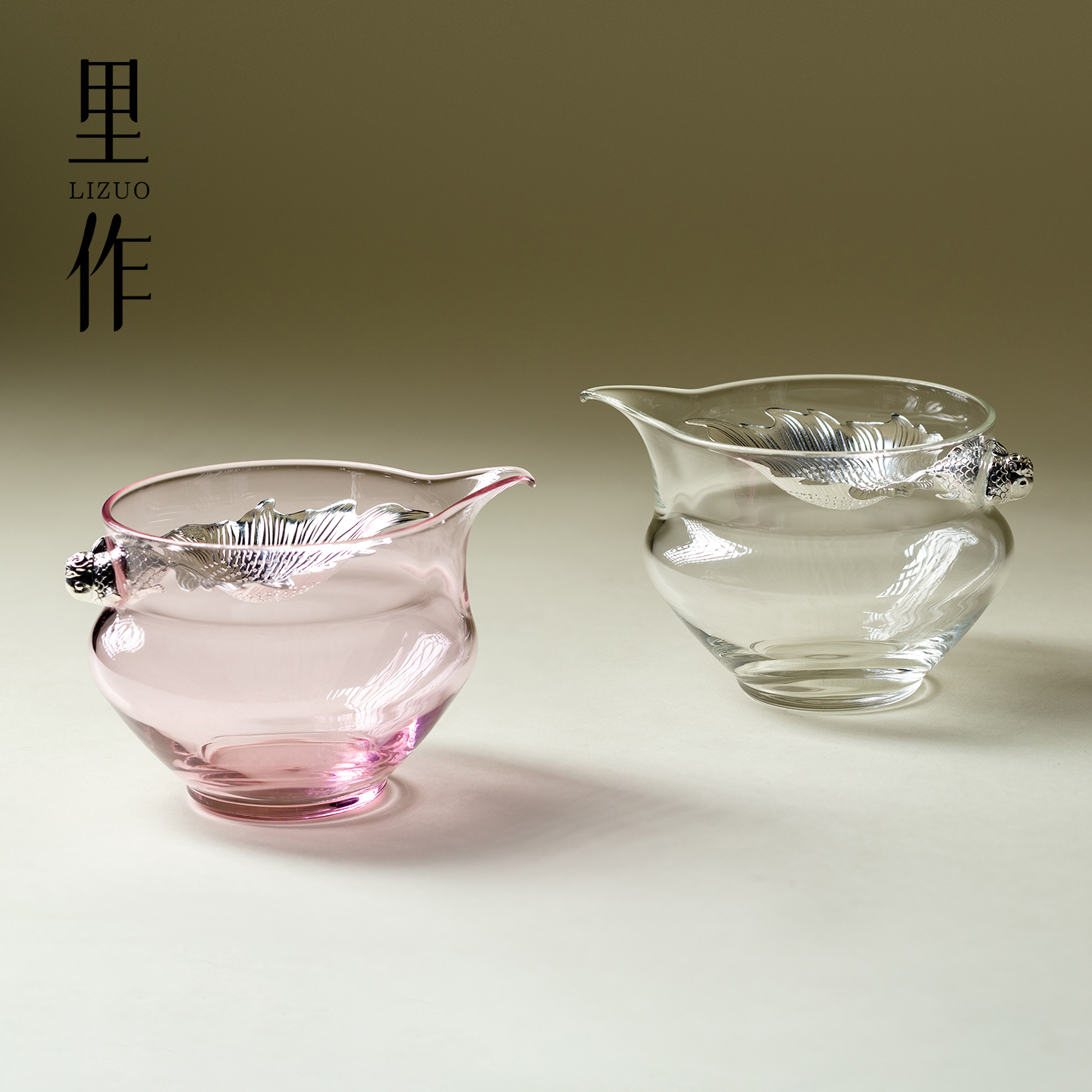 里作纯银锦鲤玻璃公道杯家用禅意功夫茶具分茶器女士专用茶海匀杯
