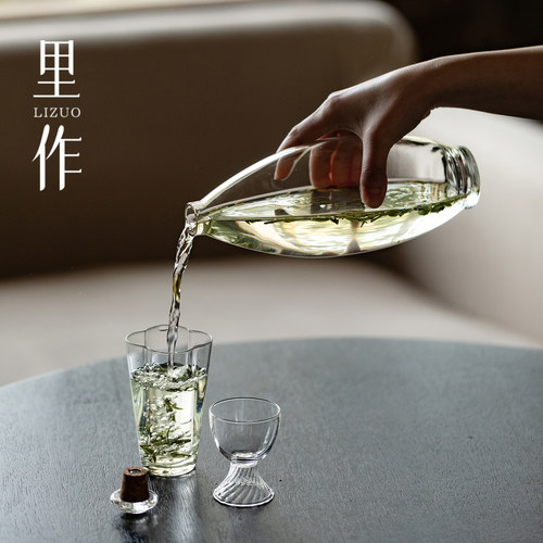 里作高硼硅手工耐热玻璃瓶创意高颜值冷泡瓶北欧风格冷凝茶器酒具