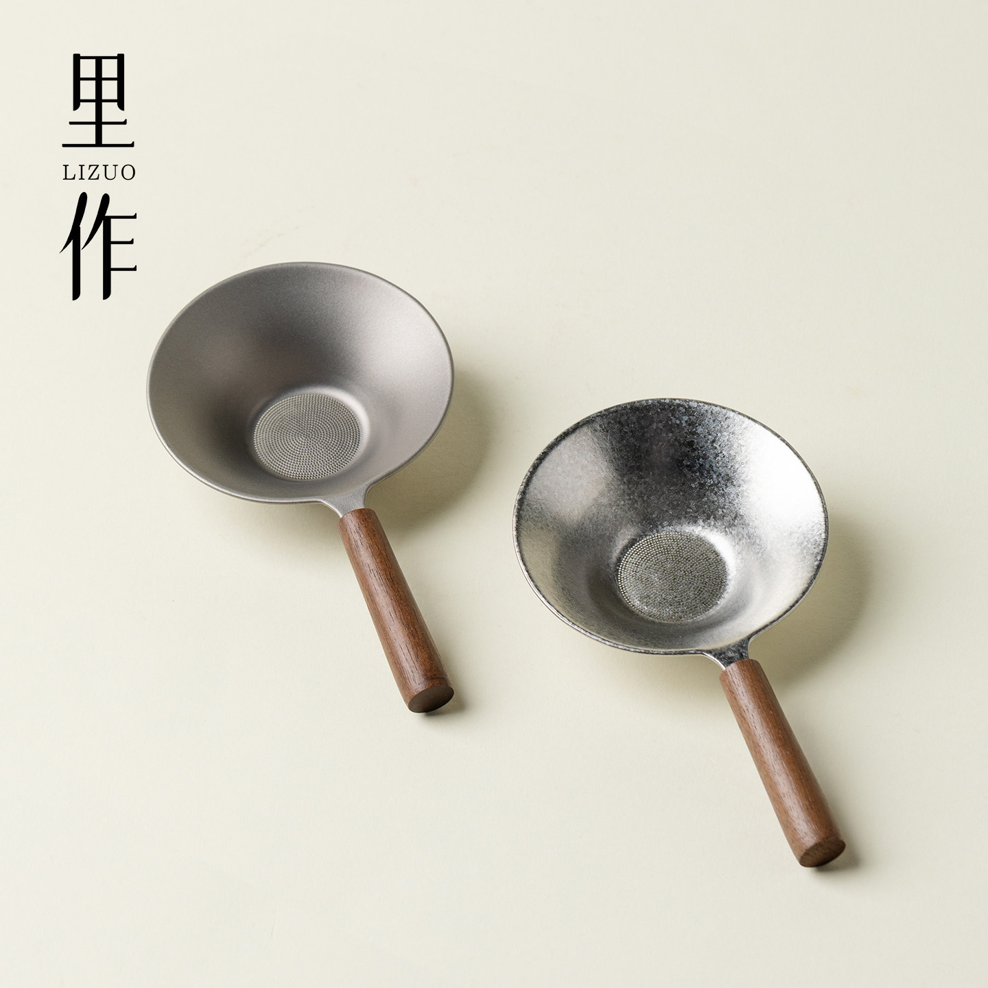 里作高级感纯钛茶漏实木手柄茶滤功夫茶具过滤网家用茶具茶道配件