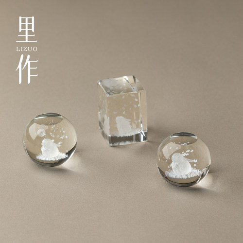 里作透明水晶球盖置摆件创意手工茶壶盖碗茶盖托功夫茶具茶道配件