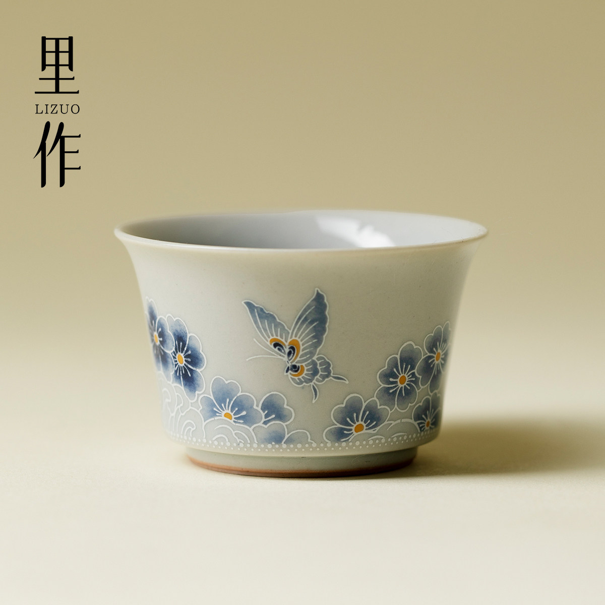 里作 高档青花银彩蝶恋花陶瓷主人杯家用功夫茶具茶杯复古品茗杯,餐饮具,茶杯,淘宝优惠券,粉丝福利购,淘宝优惠卷