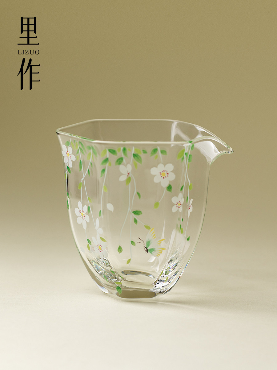 日作高价值花潮交会杯高硼硅玻璃家用高端茶隔板创意茶海茶道配件,餐饮具,公道杯,淘宝优惠券,粉丝福利购,淘宝优惠卷