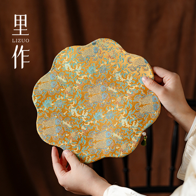 里作高级感织锦双面茶席