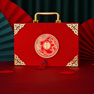 彩礼现金礼盒10万装订婚钱的盒子30高档箱子20万提亲聘礼盒8万8