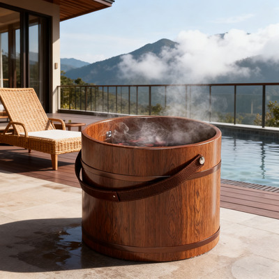 2025新款中医泡脚桶木桶孕妇女士养生足浴盆洗脚双人加厚老式保温