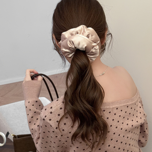 丝绸枕头发圈不勒头发睡觉无痕大肠发圈超大慵懒风丸子头盘发头花