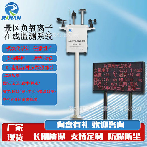 景区负氧离子在线监测系统传感器一体式在线监测监测仪睿安环境