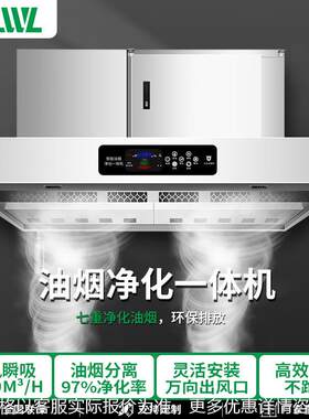 油烟净化器商用除烟一体机环保无烟厨房油烟机净化空气达标排放