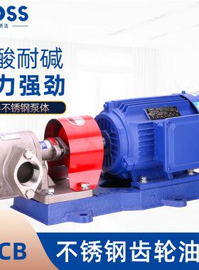 普斯CB304不锈钢齿轮油泵电机两相220v/三相380大流量防爆抽油泵