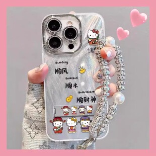 kiity猫财神适用苹果16promax手机壳新款彩绘iphone15pro可爱创意14高级感女款13全包镜头12硅胶防摔保护套