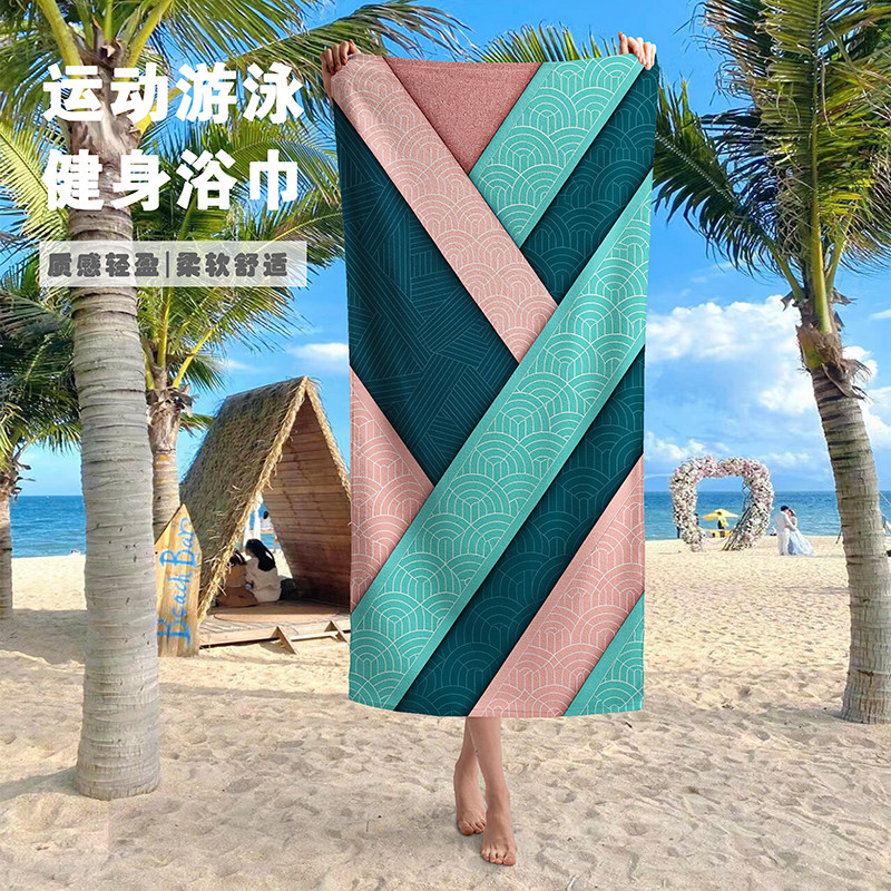 新款可爱海边游泳大浴巾沙滩巾裹巾吸水速干擦汗健身运动毛巾浴巾