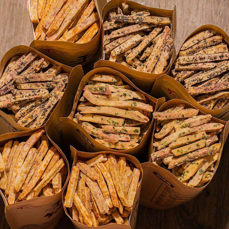 正宗荔浦芋头条蟹黄味非油炸酥脆香芋丝干椒盐脆片休闲零食吃货原